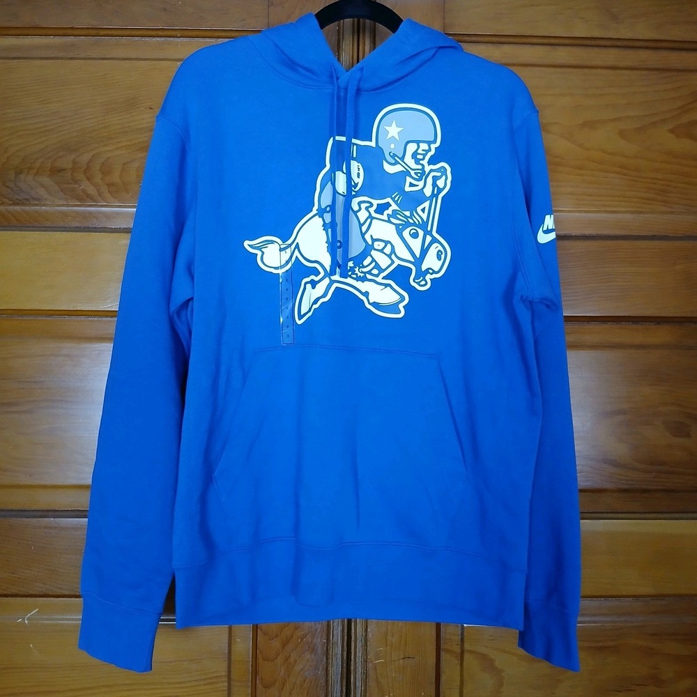 NWT Nike Dallas Cowboys Men's Throwback Vintage 1960s‎ Logo Hoodie Blue Small
